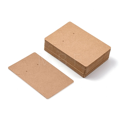 Rectangle Kraft Paper One Pair Earring Display Cards with Hanging Hole CDIS-YW0001-05-1