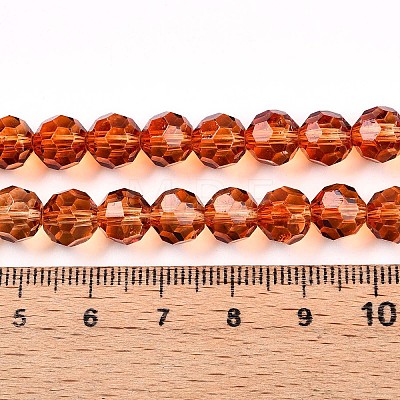 Baking Paint Transparent Glass Beads Strands LS-DGLA-A035-T8mm-A04-1
