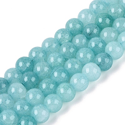 Ombre Effect Dyed Crackle Glass Beads Strands GLAA-Q106-01A-B25-1