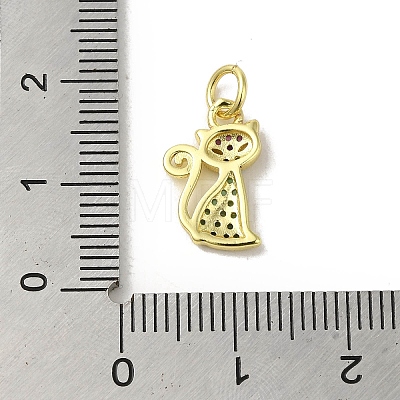 Real 18K Gold Plated Brass Pave Colorful Cubic Zirconia Pendants KK-M283-06G-02-1