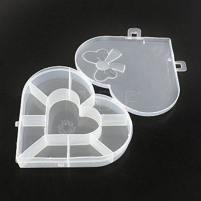 Heart Plastic Bead Storage Containers X-CON-Q023-16-1
