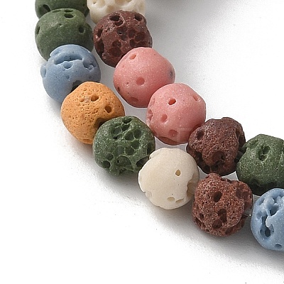 Synthetic Lava Rock Dyed Beads Strands G-H311-08D-10-1