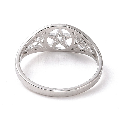 Pentacle with Sailor's Knot Finger Ring RJEW-P037-01P-1