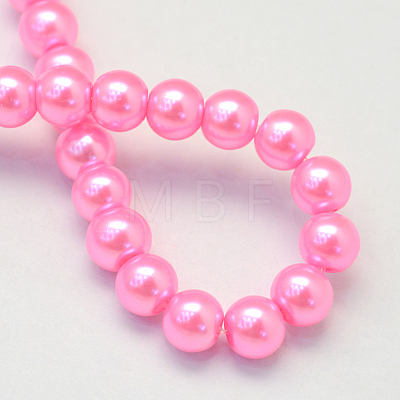 Baking Painted Pearlized Glass Pearl Round Bead Strands X-HY-Q003-6mm-68-1