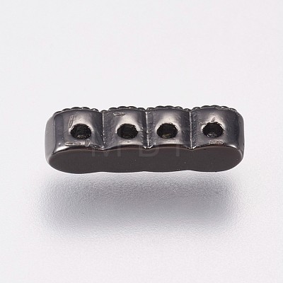 Brass Micro Pave Cubic Zirconia Spacer Bars KK-I614-038C-1