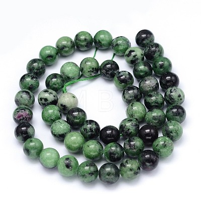 Round Natural Ruby in Zoisite Bead Strands G-F222-11-10mm-1