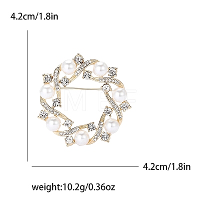 Alloy and Clear Glass Rhinestone Flower Garland Brooch PW-WGF0DFC-01-1