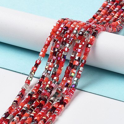 Gradient Color Electroplate Glass Bead Strands GLAA-E042-05-B09-1