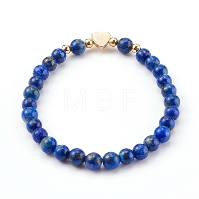 Round Natural Gemstone Beaded Stretch Bracelets BJEW-JB05992-1