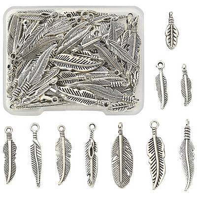 100Pcs 10 Style Tibetan Style Alloy Pendants DIY-YW0007-24-1