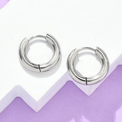 Tarnish Resistant 304 Stainless Steel Huggie Hoop Earrings EJEW-F111-16mm-P-1