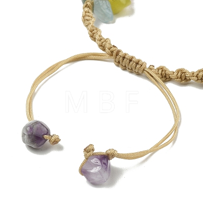 Gemstone & Cowrie Shell Braided Bead Bracelets BJEW-TA00384-1