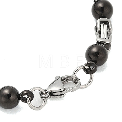 Round 304 Stainless Steel Byzantine Chain Bracelets for Men BJEW-B093-06BP-1
