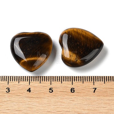 Natural Tiger Eye Heart Palm Stones G-M416-09C-1