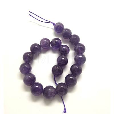 Round Natural Amethyst Beads Strands X-G-D780-1