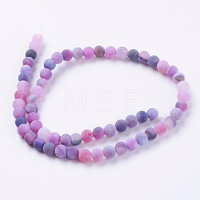 Natural Weathered Agate Beads Strands X-G-G589-6mm-06-1