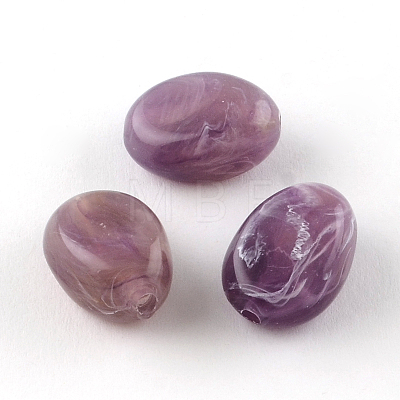 Oval Imitation Gemstone Acrylic Beads OACR-R052-18-1