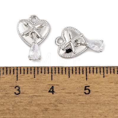 Brass Micro Pave Clear Cubic Zirconia Charms KK-L212-16P-1