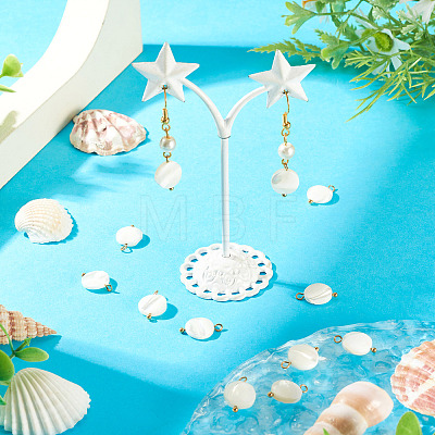 10Pcs Natural Shell Disc Pendants STAS-TA0006-28-1