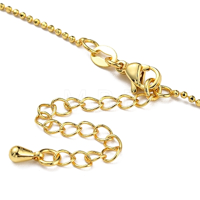 Long-Lasting Plated Brass Ball Chain Necklaces NJEW-G105-01G-1