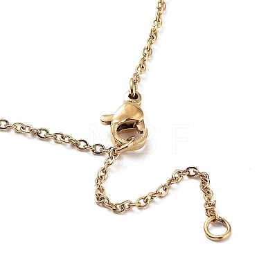 304 Stainless Steel with Plastic Bead Necklace NJEW-Q335-02A-G-1