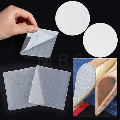 Gorgecraft 4 Pairs 2 Style PVC Self-Adhesive Anti-Slip Stick Shoes Pad AJEW-GF0004-76A-1