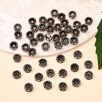 Brass Rhinestone Spacer Beads RB-A014-Z5mm-01B-1