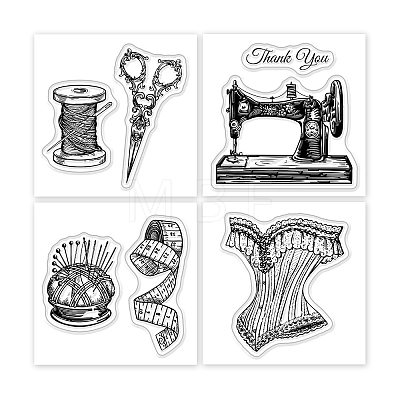 4Pcs 4 Styles PVC Stamp DIY-WH0487-0062-1