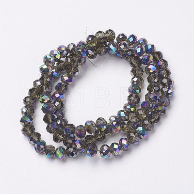 Electroplate Transparent Glass Beads Strands EGLA-A034-T6mm-Q10-1
