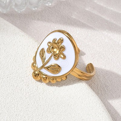 304 Stainless Steel Enamel Cuff Open Rings SA-CBA5A8D-03G-1