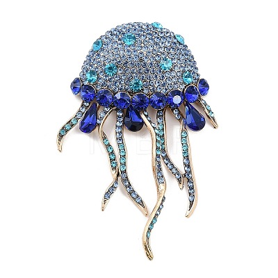 Jellyfish Alloy Rhinestones Tassel Brooches JEWB-S022-11A-1