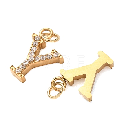 304 Stainless Steel with Crystal Rhinestone Charms RB-CBA5270-11G-Y-1
