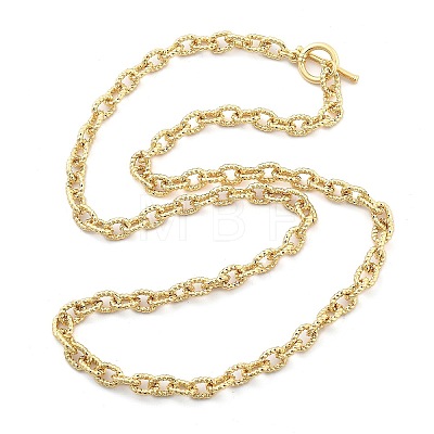 Brass Twisted Cable Chain Necklaces with OT Clasps for Men Women NJEW-G160-11G-1