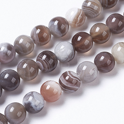 Round Natural Botswana Agate Bead Strands G-I166-02-6mm-1