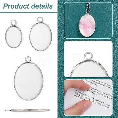   DIY Blank Oval Pendant Making Kits DIY-PH0021-47-1