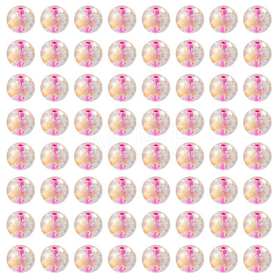 100Pcs Crackle Transparent Glass Beads GLAA-TADJ0001-12I-1