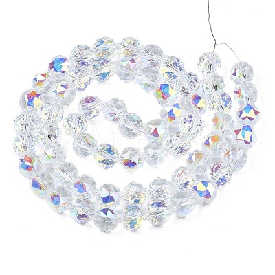 Electroplate Transparent Glass Beads Strands EGLA-N002-18B-B01-1