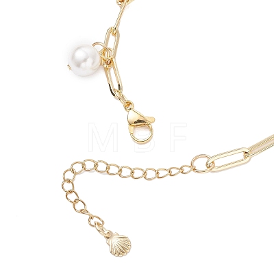 3Pcs 3 Colors Natural Freshwater Shell Beads & Alloy Enamel Charm Bracelets BJEW-JB12214-1