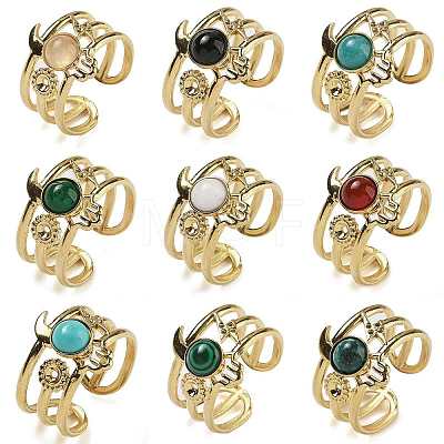 Natural & Synthetic Gemstone Finger Rings RJEW-U027-07G-1