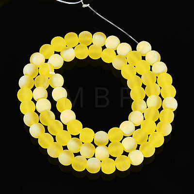 Frosted Transparent Glass Beads Strands LS-GLAA-T032-T6mm-MBB12-1