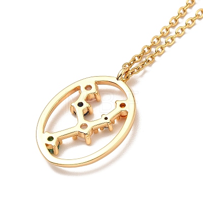 Colorful Cubic Zirconia Constellation Pendant Necklace LS-NJEW-H166-01E-1