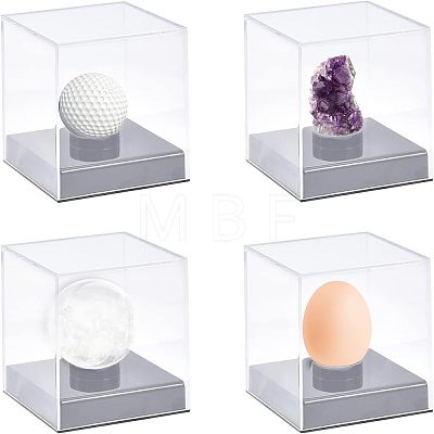 Square Transparent Acrylic Baseball Display Case CON-WH0092-19-1