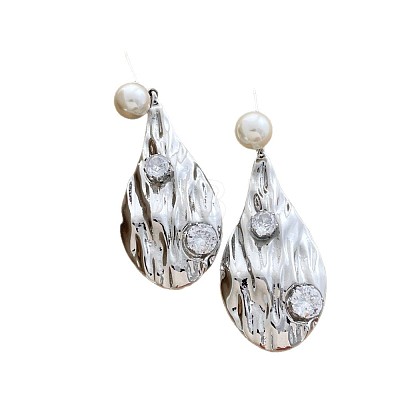 Alloy Imitation Pearl Stud Dangle Earrings for Women WG60DD8-02-1