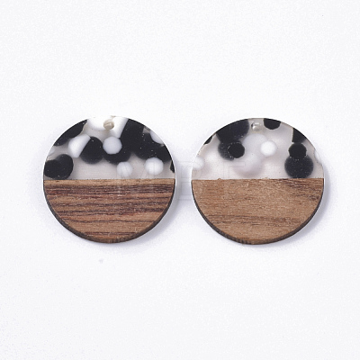 Resin & Walnut Wood Pendants RESI-S358-02B-D01-1