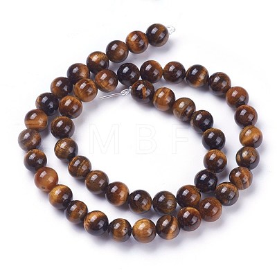 Round Tiger Eye Beads Strands Z0RQT012-1