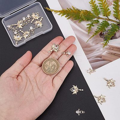 20Pcs 2 Style Rack Plating Brass Micro Pave Clear Cubic Zirconia Pendants KK-FH0004-22-1