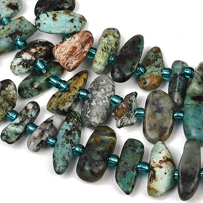 Natural African Turquoise(Jasper) Beads Strands G-K393-B01-1