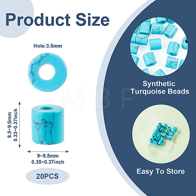 20Pcs Synthetic Turquoise Beads G-TA0003-40-1