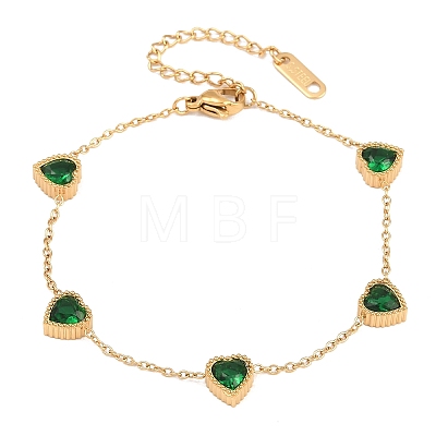 304 Stainless Steel Rhinestone Link Bracelets BJEW-B171-11G-02-1