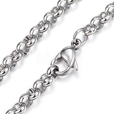 304 Stainless Steel Necklaces NJEW-E080-03P-1